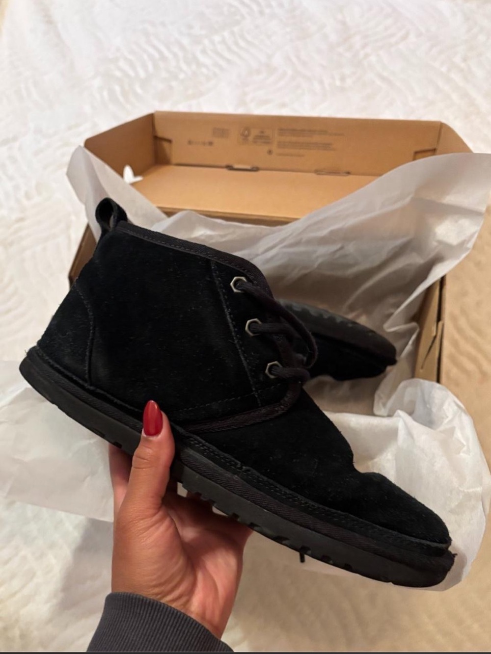 UGG Black Women's Lace-Up Suede Boots